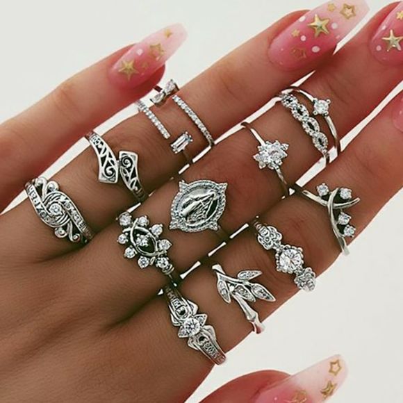Famshin Jewelry - 🔴25% off Boho vintage silver star midi moon ring set